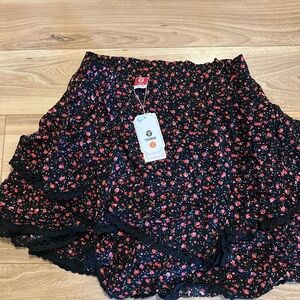 Black Floral Women's Skort